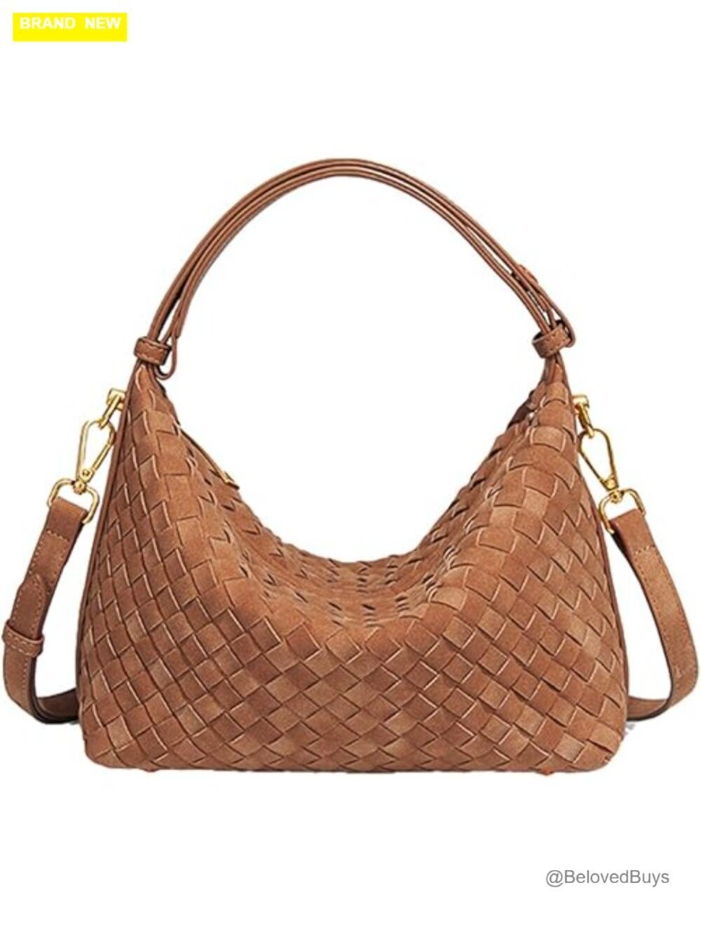 PU Leather Woven Handcrafted Crossbody Bag Tote Shoulder Retro Clutch Purse